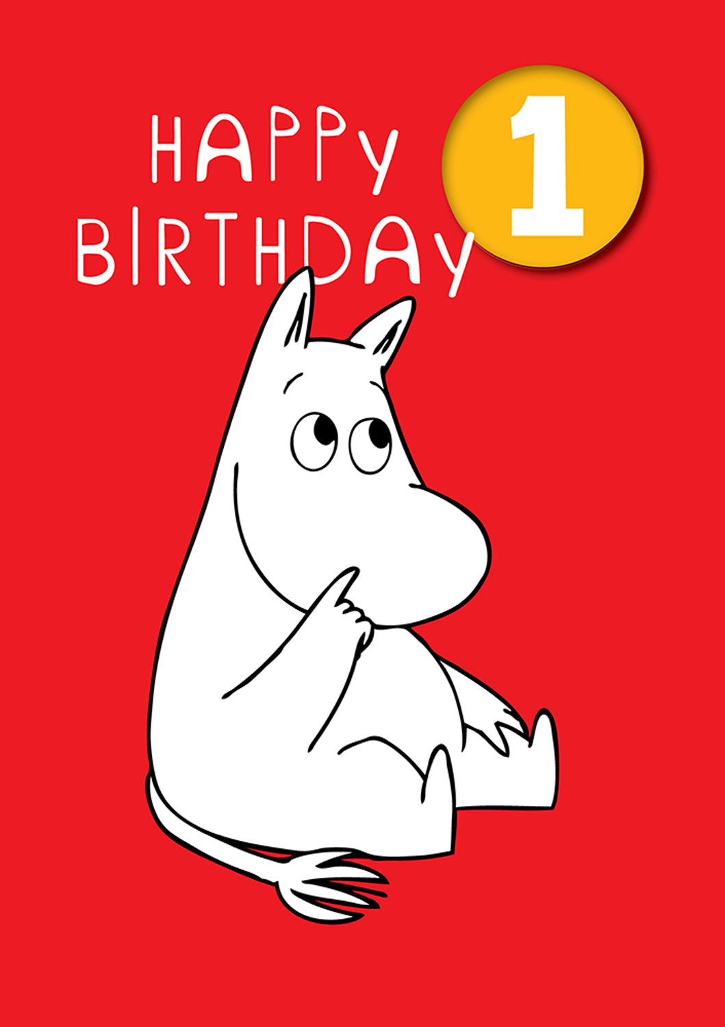 Greeting Card: Moomin - Happy Birthday Age 1 Badge