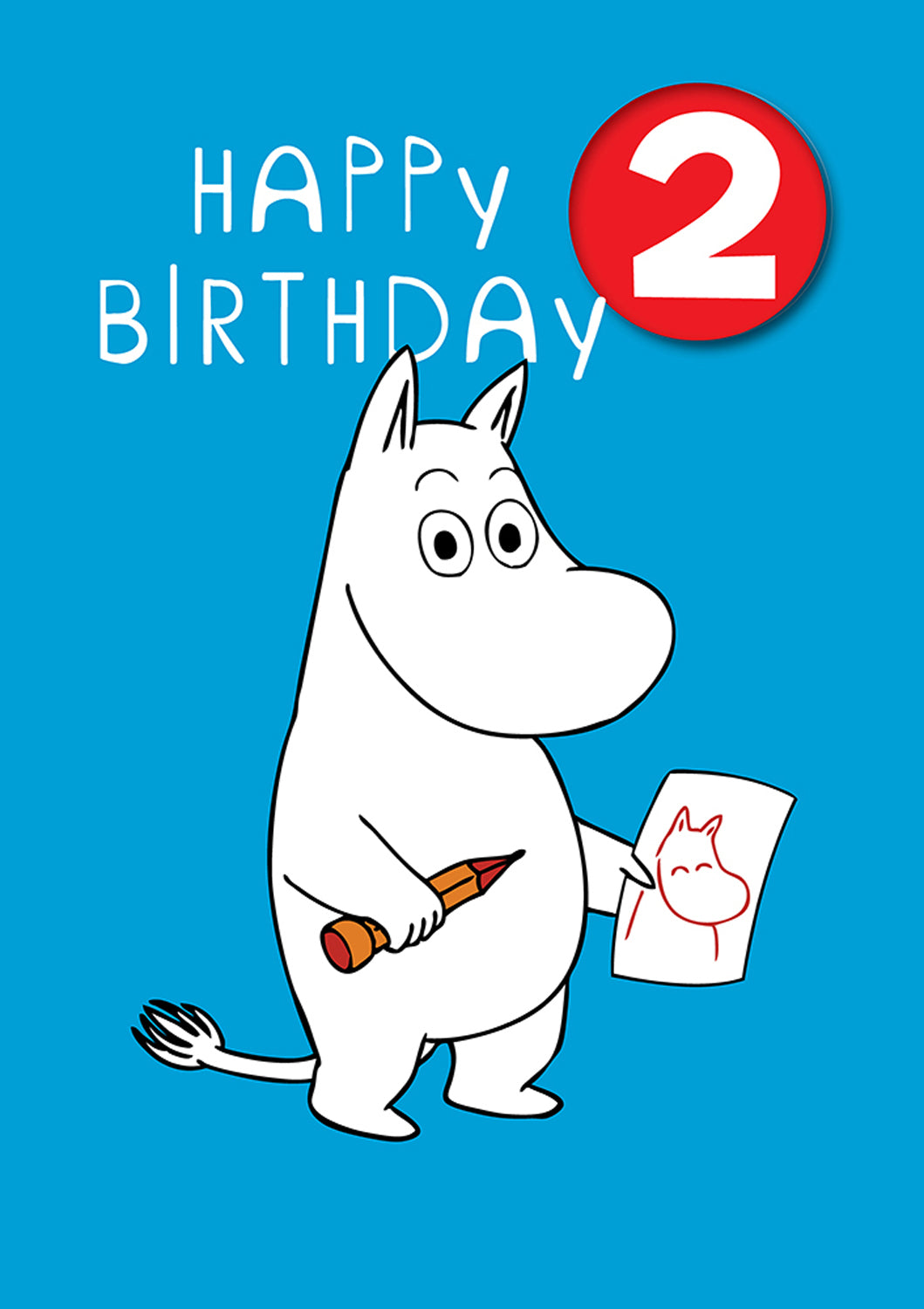 Greeting Card: Moomin - Happy Birthday Age 2 Badge