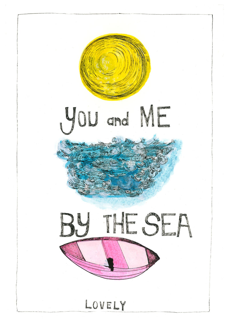 You and Me by the Sea Print by Nessa Ryan