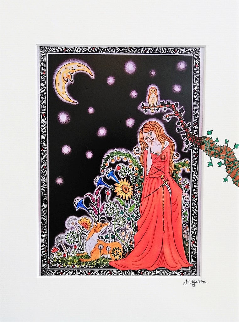 By the Light of the Mystic Moon Print by Jenni Kilgallon