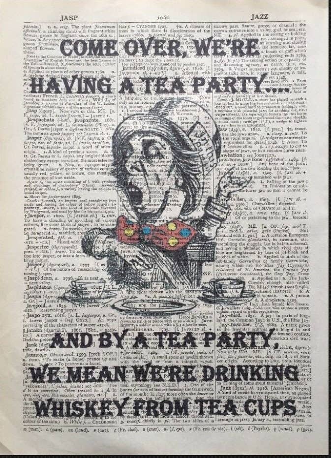 Print: John Tenniel - Alice in Wonderland, We're Having a Tea Party