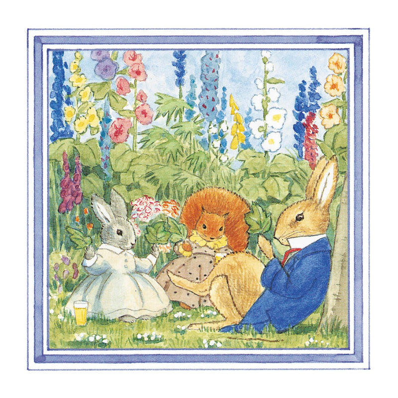 Greeting Card: Little Grey Rabbit - (Square) Flower Garden