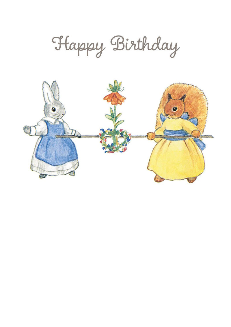 Greeting Card: Little Grey Rabbit - Happy Birthday with Squirrel