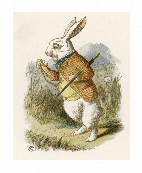 Lewis Carroll, Alice in Wonderland, the White Rabbit Print by John Tenniel