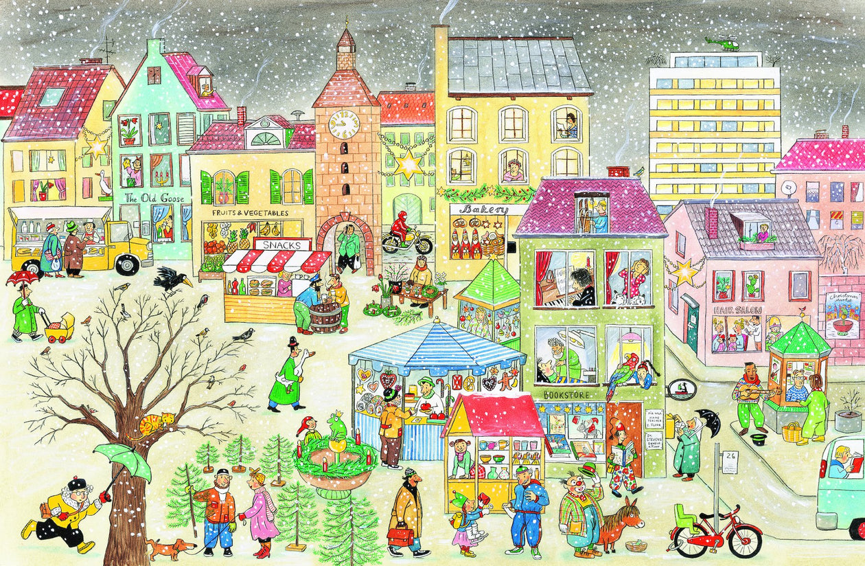 All Around Bustletown - Winter, by Rotraut Susanne Berner